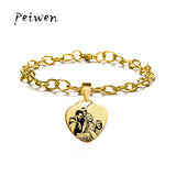 Personalized Heart Bracelet Stainless Steel Charm Jewelry