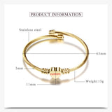 Heart Charm Bracelet Stainless Steel Adjustable Cuff Wristband