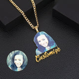 Custom Name Picture Necklace Engraved Pendant Jewelry