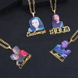 Custom Name Picture Necklace Engraved Pendant Jewelry
