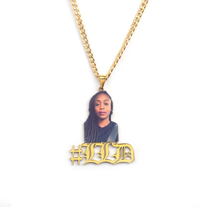 Custom Name Picture Necklace Engraved Pendant Jewelry