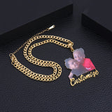 Custom Name Picture Necklace Engraved Pendant Jewelry