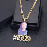 Custom Name Picture Necklace Engraved Pendant Jewelry