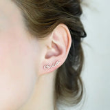Custom Name Stud Earrings Stainless Steel Personalized Jewelry Gift