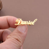 Personalized Name Brooch-Gold Plated Metal Brooch
