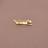 Personalized Name Brooch-Gold Plated Metal Brooch