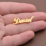 Personalized Name Brooch-Gold Plated Metal Brooch