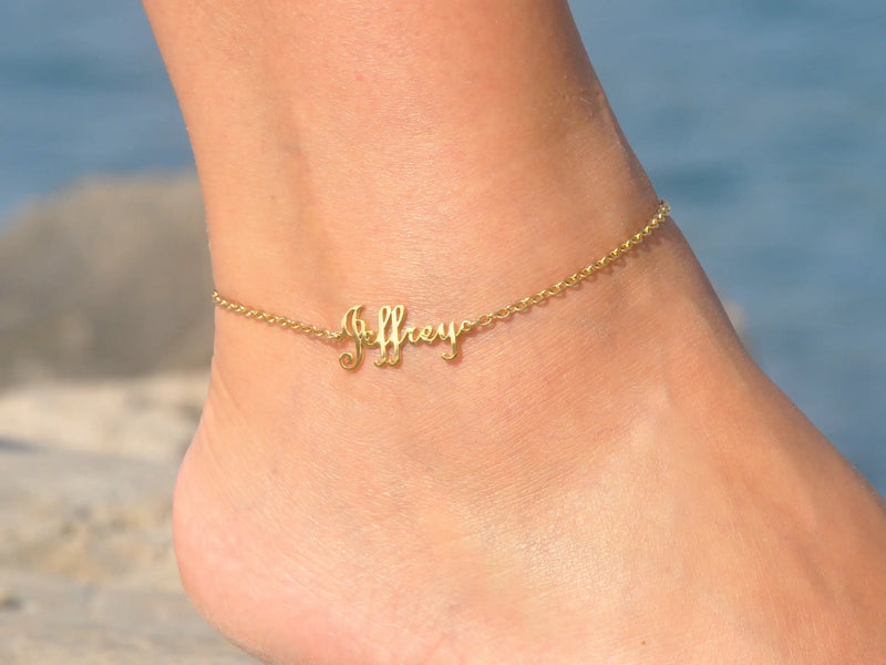 Custom Stainless Steel Name Anklet Women