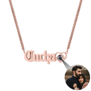 Projection Photo Necklace For Femme Plated Jewelry Lover Stainless Steel