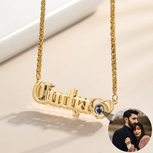 Projection Photo Necklace For Femme Plated Jewelry Lover Stainless Steel