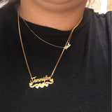 Ribbon Hearts Necklace For Women - Personalized Stainless Steel Name Necklace