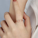Personalized Birthstone Ring Stainless Steel Adjustable Cuff Jewelry