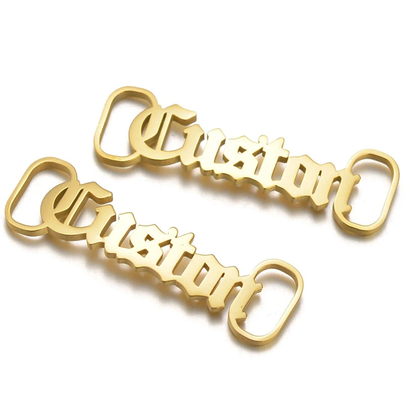 Personalized Shoe Buckle Number Tag Stainless Steel