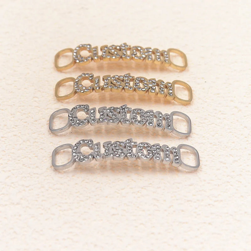 Personalized Stainless Steel Crystal Name Shoe Buckle