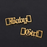 Custom Name Shoe-buckle Jewelry Stainless Steel Nameplate Charm