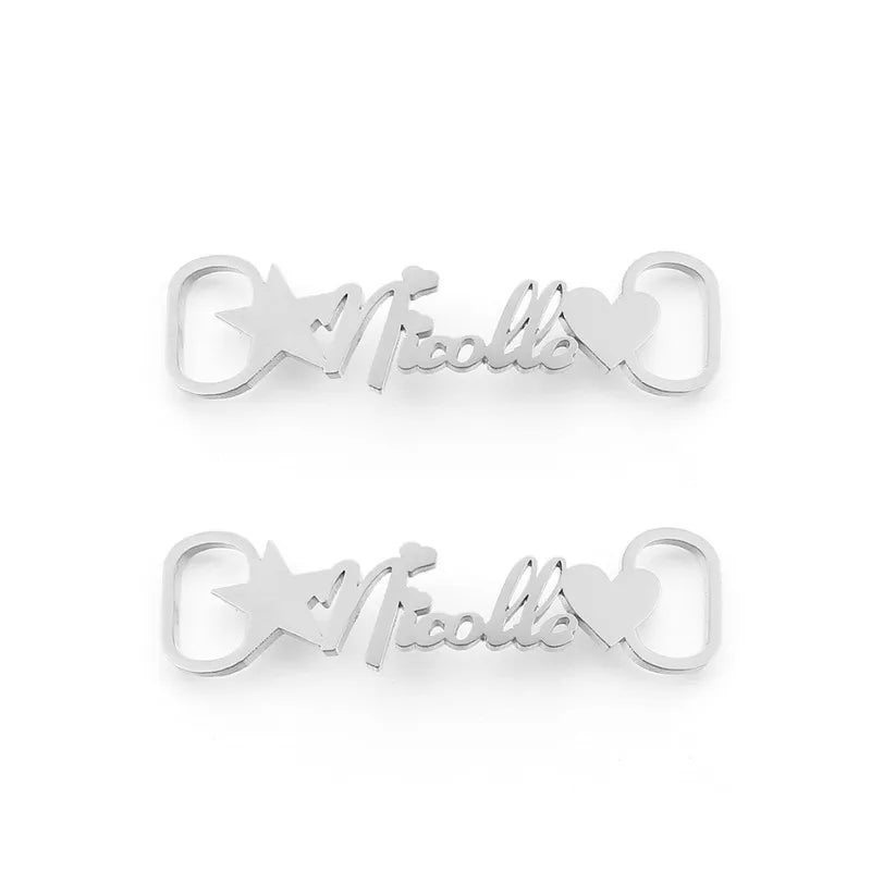 Custom Shoe-buckle Stainless Steel Nameplate Charm