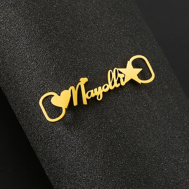Custom Shoe-buckle Stainless Steel Nameplate Charm