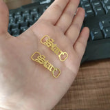 Personalized Old English Letter Shoe Buckle Stainless Steel Nameplate Shoe Clips