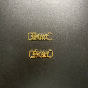 Personalized Old English Letter Shoe Buckle Stainless Steel Nameplate Shoe Clips