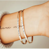 Personalized Heart Stainless Steel Bangle Engraved Letters 4mm/6mm