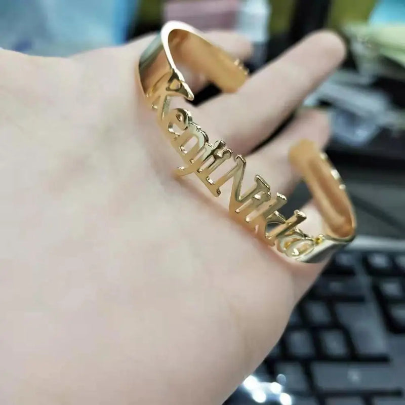 Custom Engraved Stainless Steel Bracelet + Bangles Set
