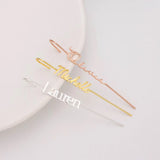 Stainless Steel Earrings Women Initial Nameplate Stud