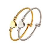 Heart Bangle Stainless Steel Bracelet