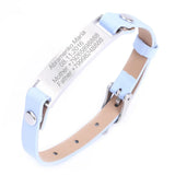 Stainless Steel ID Bracelet Women Leatherwear Wrist Gift
