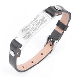Stainless Steel ID Bracelet Women Leatherwear Wrist Gift