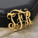 Stainless Steel Jewelry Man Letter Collar Pin Initial Pendant Men Lapel Pins