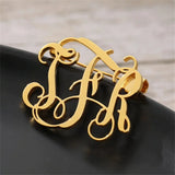 Stainless Steel Jewelry Man Letter Collar Pin Initial Pendant Men Lapel Pins