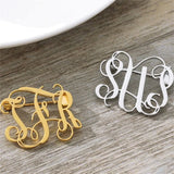 Stainless Steel Jewelry Man Letter Collar Pin Initial Pendant Men Lapel Pins