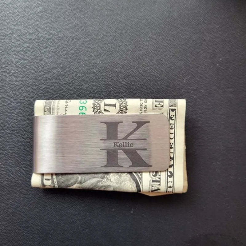 Personalized Stainless Steel Money Clip Holder Slim Wallet