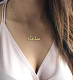 Stainless Steel Necklace Arabic Letter Nameplate Pendant Personalized Necklace
