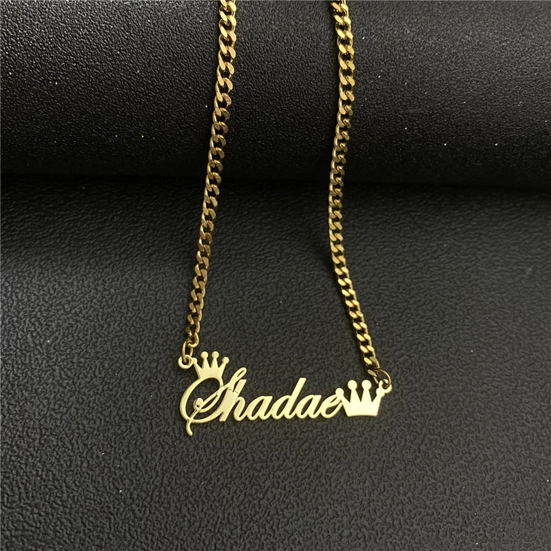Stainless Steel Bead Choker Pendant Necklace for Women - Personalized Jewelry