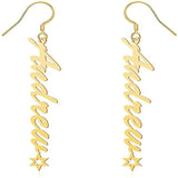 Star Dangle Nameplate Earrings Stainless Steel Personalized Jewelry