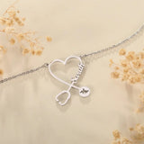 Heart Shaped Stethoscope Necklace | Personalized Stainless Steel Chain