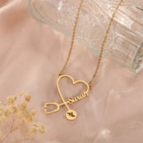 Heart Shaped Stethoscope Necklace | Personalized Stainless Steel Chain