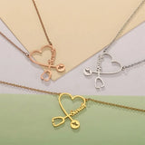 Heart Shaped Stethoscope Necklace | Personalized Stainless Steel Chain