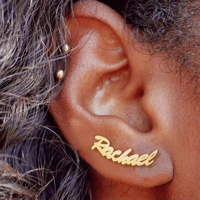 Personalized Stud Earrings Stainless Steel Jewelry Bridesmaid Gift