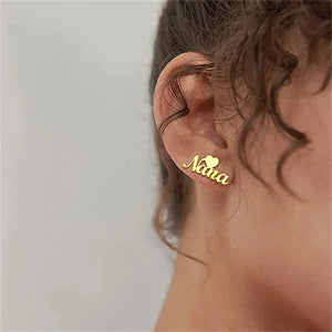 Custom Heart Stud Earrings Stainless Steel Jewelry