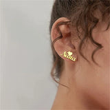 Custom Heart Stud Earrings Stainless Steel Jewelry