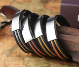 Symbol Bracelet for Men Wire Braided Stainless Steel Silicone Memorial Gift