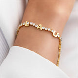 Personalized Tennis Bracelet Stainless Steel Women's Jewelry Gift