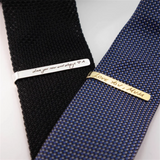 Personalised Stainless Steel Engraved Tie Clip Handwriting Groomsmen Tie Clip
