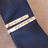 Personalised Stainless Steel Engraved Tie Clip Handwriting Groomsmen Tie Clip