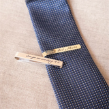 Personalised Stainless Steel Engraved Tie Clip Handwriting Groomsmen Tie Clip