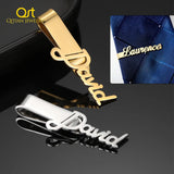Personalized Name Letter Stainless Steel Tie Clips for Men