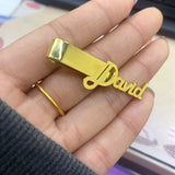 Personalized Name Letter Stainless Steel Tie Clips for Men