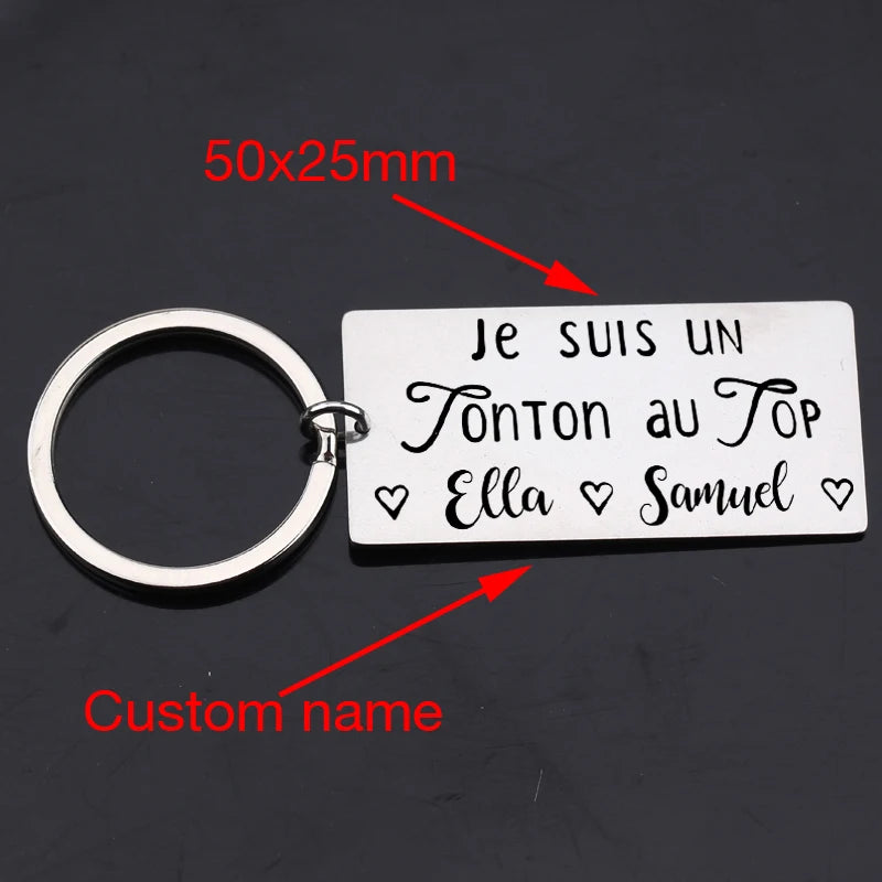 French Uncle Stainless Steel Keychain